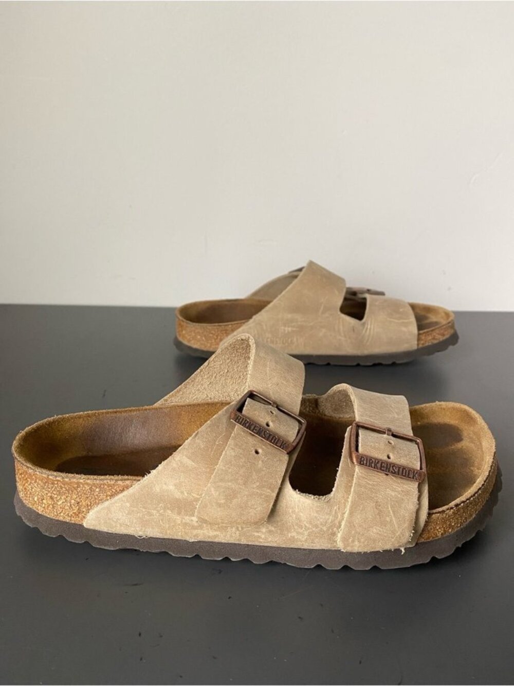 Birkenstock Arizona Soft Footbed Sandals in Taupe
